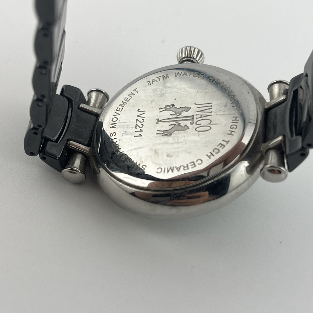 Jivago SwissWatch Women 36mm Case MOP Dial 7" Black Band JV2211- New Battery - Picture 8 of 8